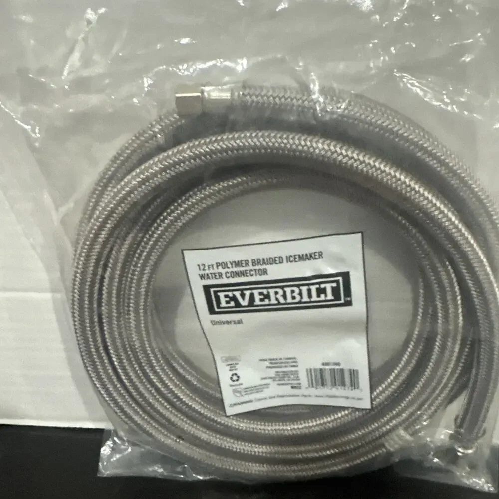 Everbilt 69013HD 12 Ft Polymer Braided Icemaker Water Connector Hose NEW